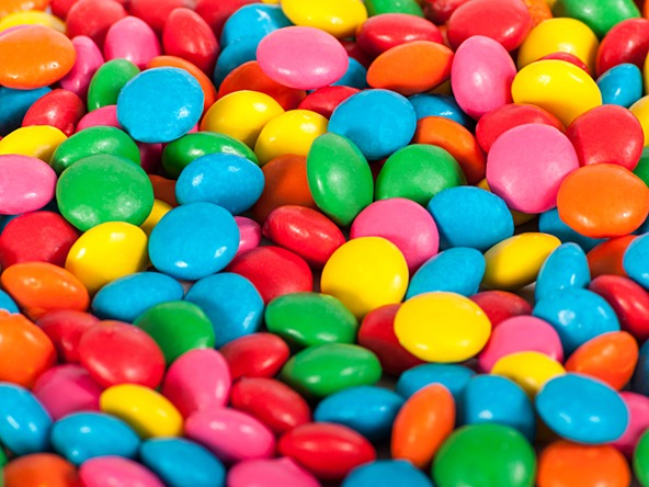 colourful smarties chocolate sweets